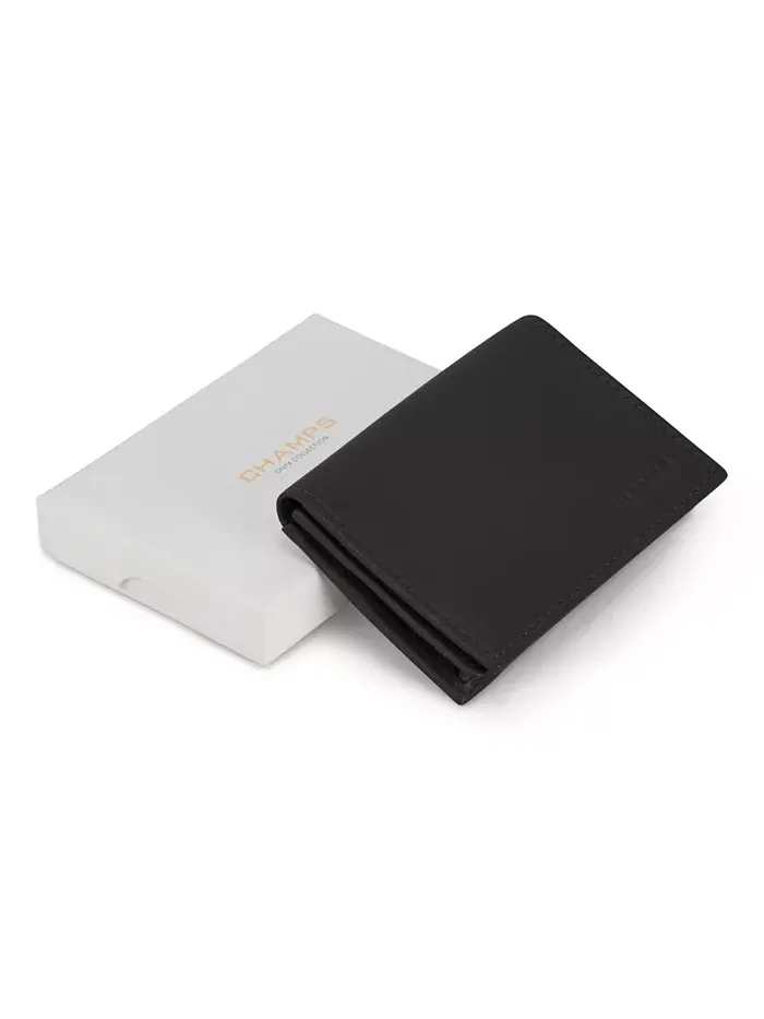 Мужской кожаный картхолдер Onyx Collection CHAMPS — изображение 4 из 9, черный