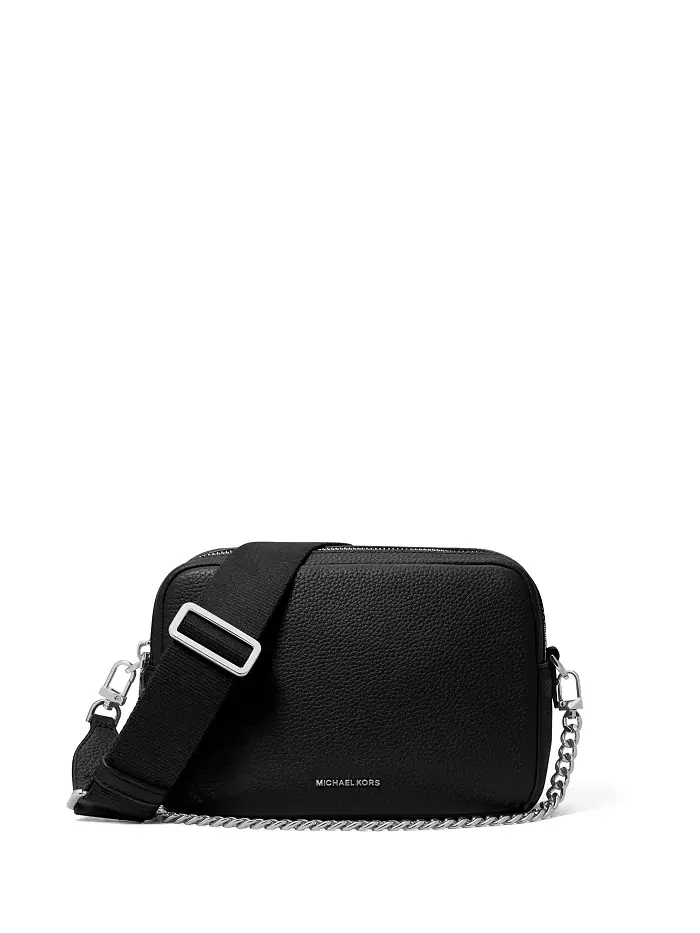 Сумка женская кросс-боди натуральная кожа Michael Kors Bryant — изображение 1 из 5, черный/серебристый