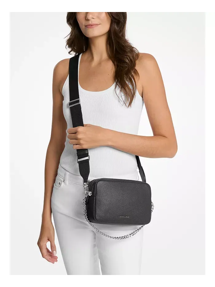 Сумка женская кросс-боди натуральная кожа Michael Kors Bryant — изображение 3 из 5, черный/серебристый