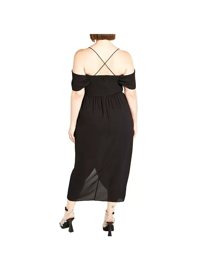 Платье макси Plus Size Entwine CITY CHIC — изображение 2 из 3, черный