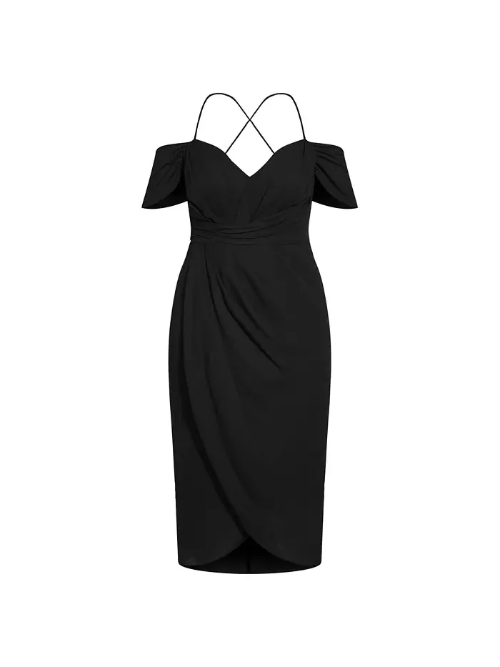 Платье макси Plus Size Entwine CITY CHIC — изображение 3 из 3, черный