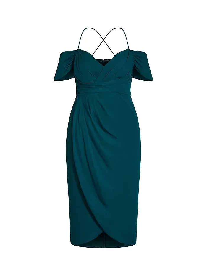 Платье макси Plus Size Entwine CITY CHIC — изображение 2 из 3, изумруд