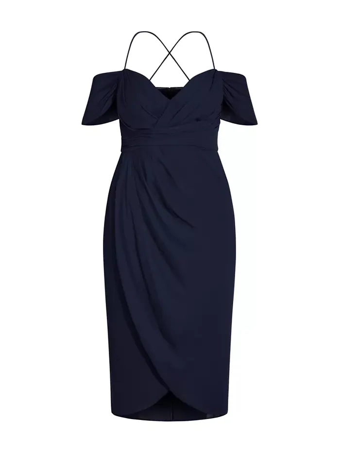 Платье макси Plus Size Entwine CITY CHIC — изображение 2 из 5, темно-синий