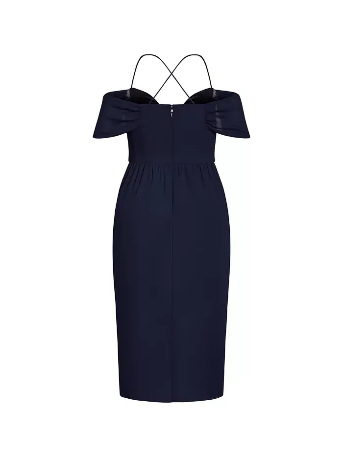 Платье макси Plus Size Entwine CITY CHIC — изображение 4 из 5, темно-синий