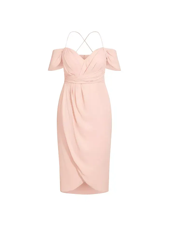 Платье макси Plus Size Entwine CITY CHIC — изображение 2 из 3, розовый