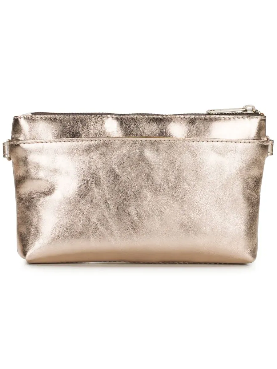 Кожаный клатч-кроссбоди Mignon Small Leather Wristlet Crossbody Handbag Patricia Nash — изображение 2 из 4, шампань
