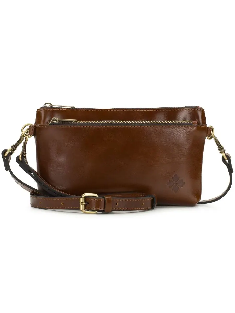 Небольшая кожаная сумка-кроссбоди с wristlet-ремнем Mignon Patricia Nash — изображение 1 из 4, коричневый
