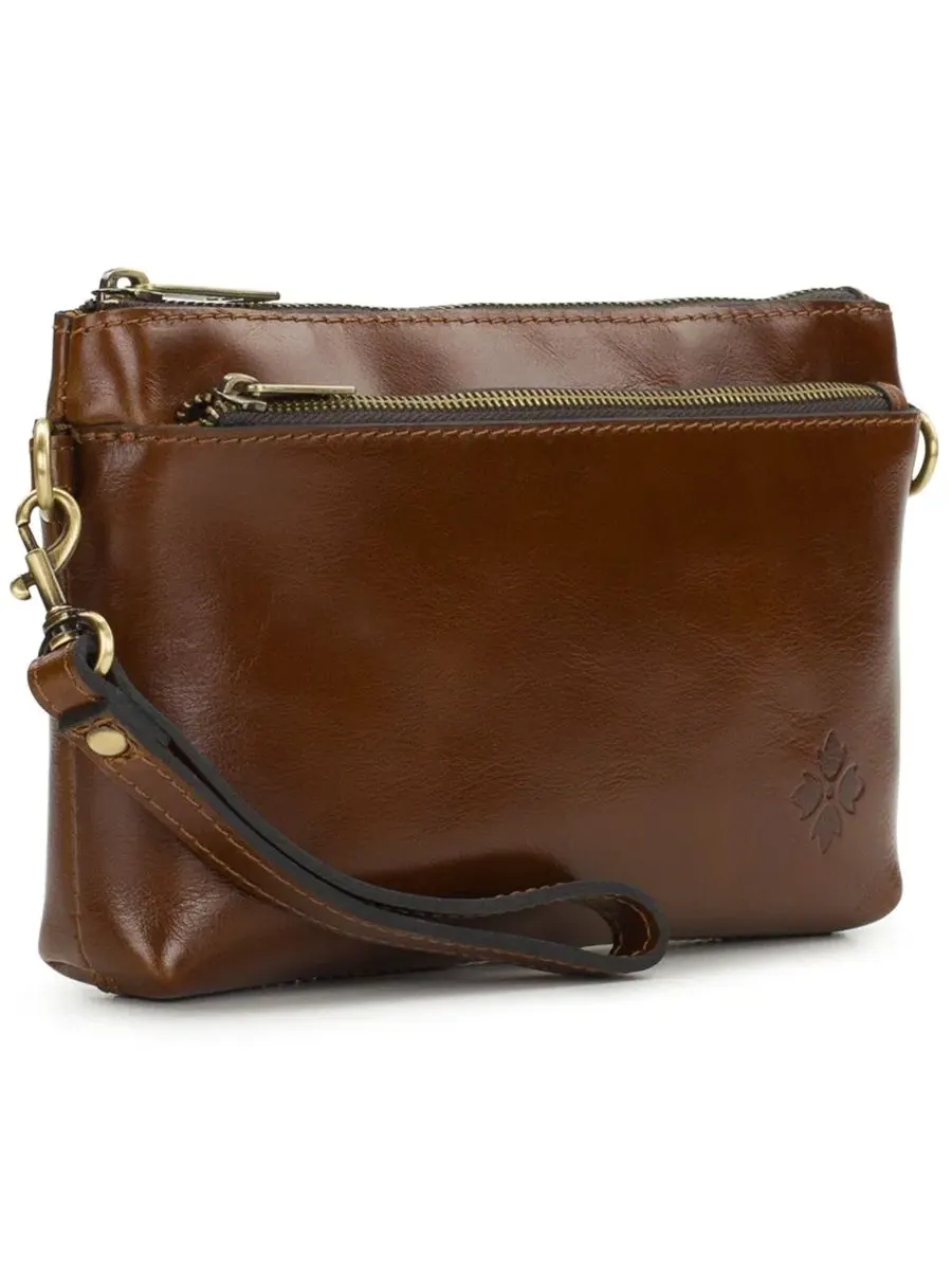 Небольшая кожаная сумка-кроссбоди с wristlet-ремнем Mignon Patricia Nash — изображение 3 из 4, коричневый