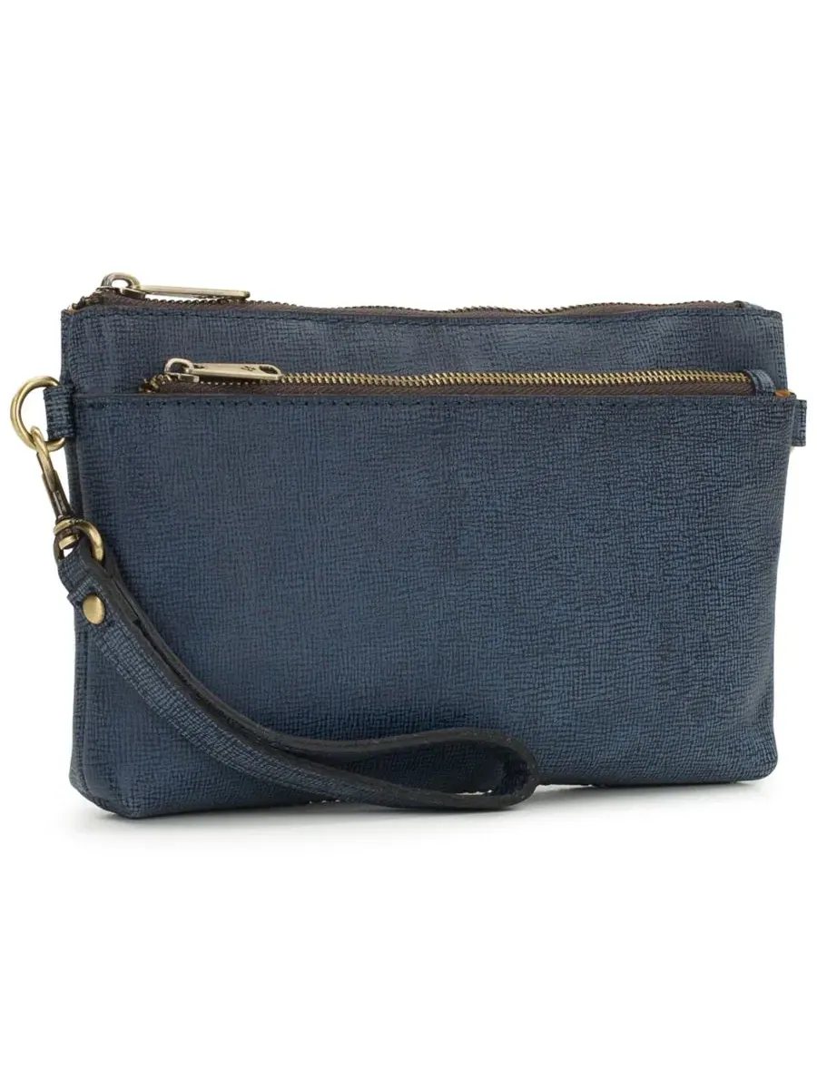 Кожаный клатч-кроссбоди Mignon Small Leather Wristlet Crossbody Handbag Patricia Nash — изображение 3 из 4