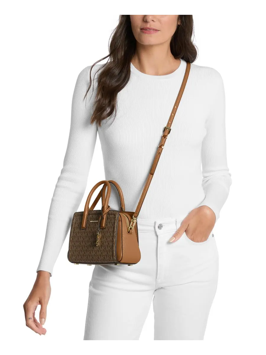 Сумка очень малая Michael Kors Laila Signature Logo — изображение 2 из 3, коричневый