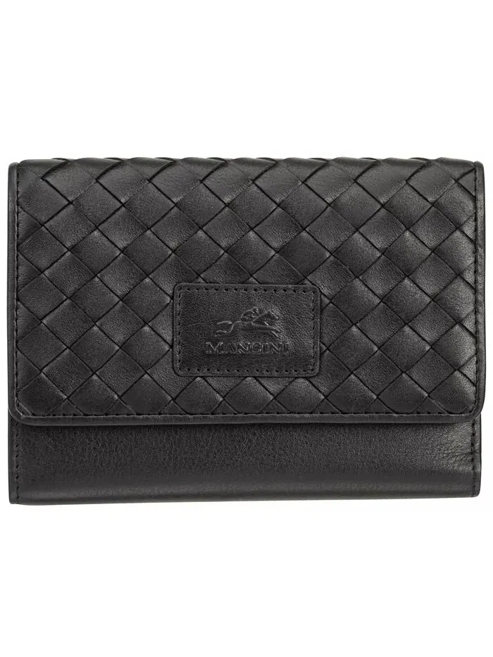 Женская коллекция Basket Weave, мини-кошелек-клатч с защитой RFID Mancini — изображение 1 из 5, черный