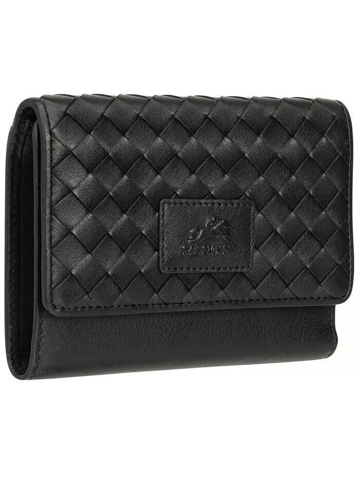 Женская коллекция Basket Weave, мини-кошелек-клатч с защитой RFID Mancini — изображение 2 из 5, черный