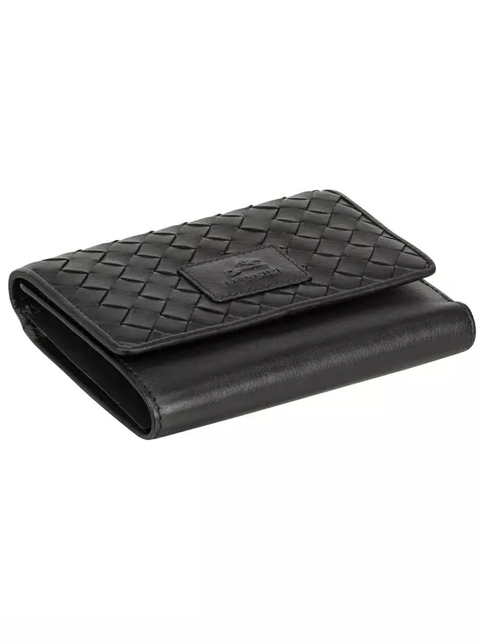 Женская коллекция Basket Weave, мини-кошелек-клатч с защитой RFID Mancini — изображение 5 из 5, черный