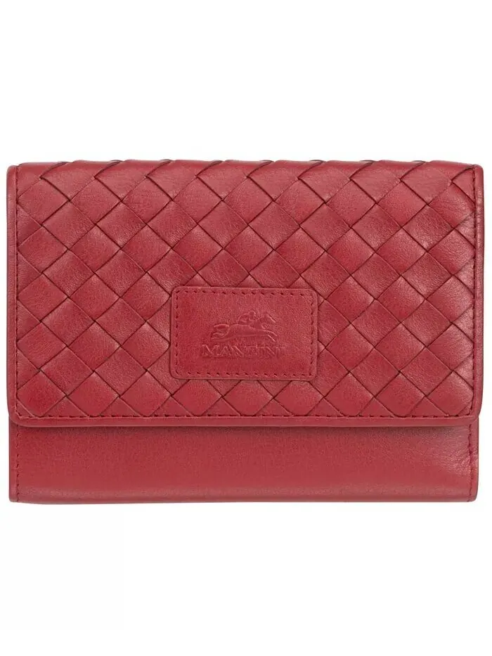 Женская коллекция Basket Weave, мини-кошелек-клатч с защитой RFID Mancini — изображение 1 из 5, красный