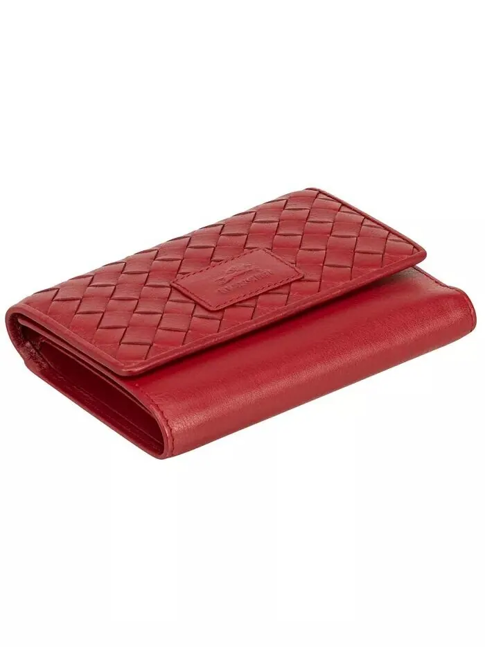 Женская коллекция Basket Weave, мини-кошелек-клатч с защитой RFID Mancini — изображение 5 из 5, красный