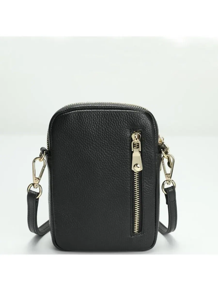 Мини-сумка через плечо из тисненой кожи Pace Pebbled Leather SUSU — изображение 3 из 7, черный