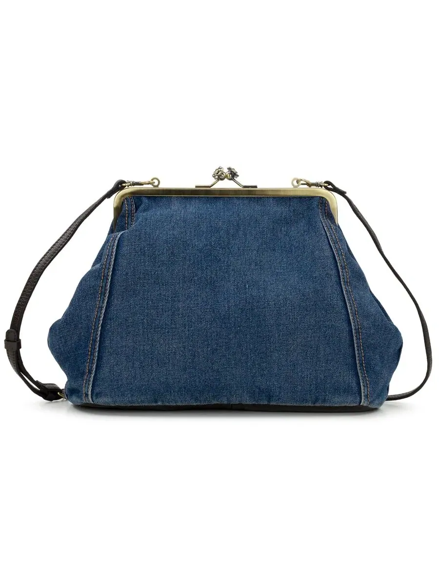 Клатч-конверт Vivienne Medium Denim Frame Clutch Patricia Nash — изображение 1 из 8, темный джинсовый синий