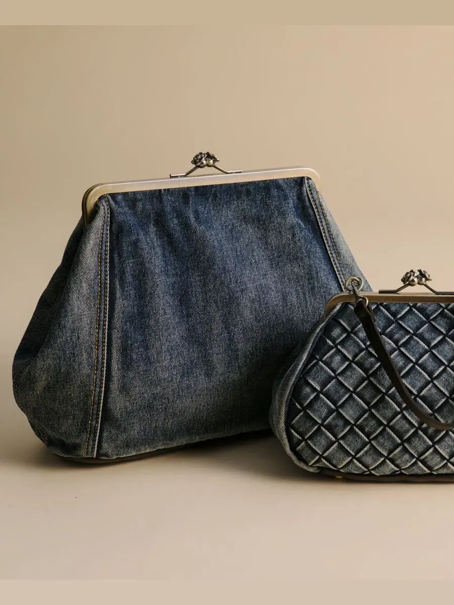 Клатч-конверт Vivienne Medium Denim Frame Clutch Patricia Nash — изображение 2 из 8, темный джинсовый синий