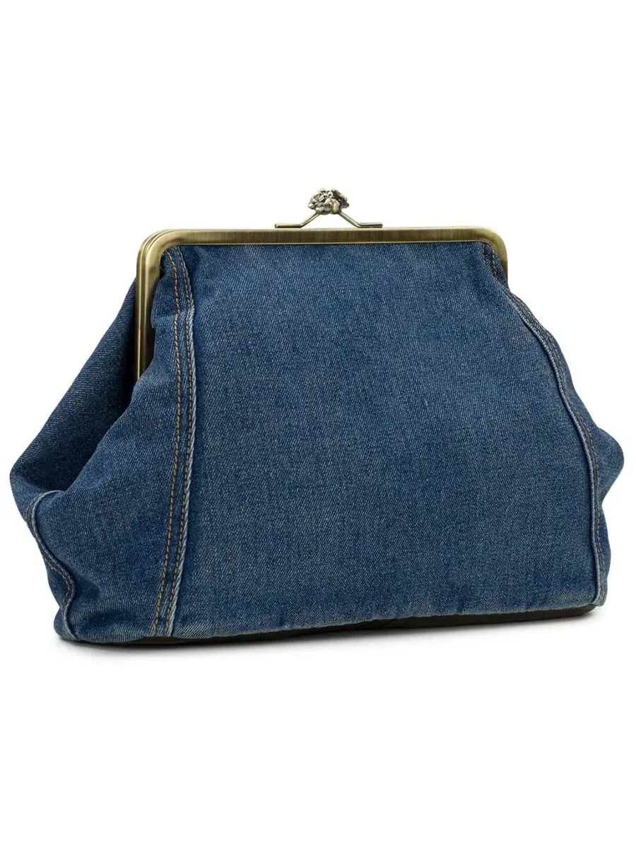 Клатч-конверт Vivienne Medium Denim Frame Clutch Patricia Nash — изображение 5 из 8, темный джинсовый синий