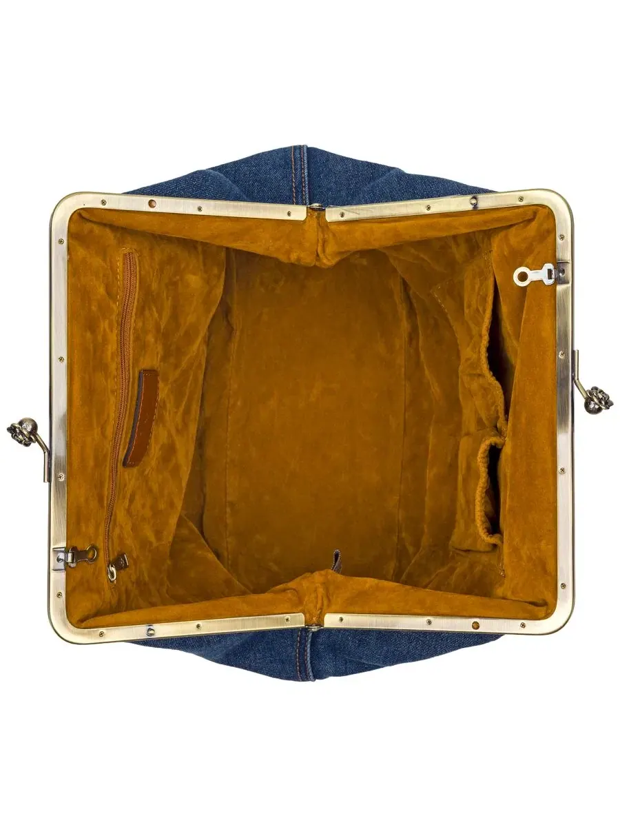 Клатч-конверт Vivienne Medium Denim Frame Clutch Patricia Nash — изображение 6 из 8, темный джинсовый синий