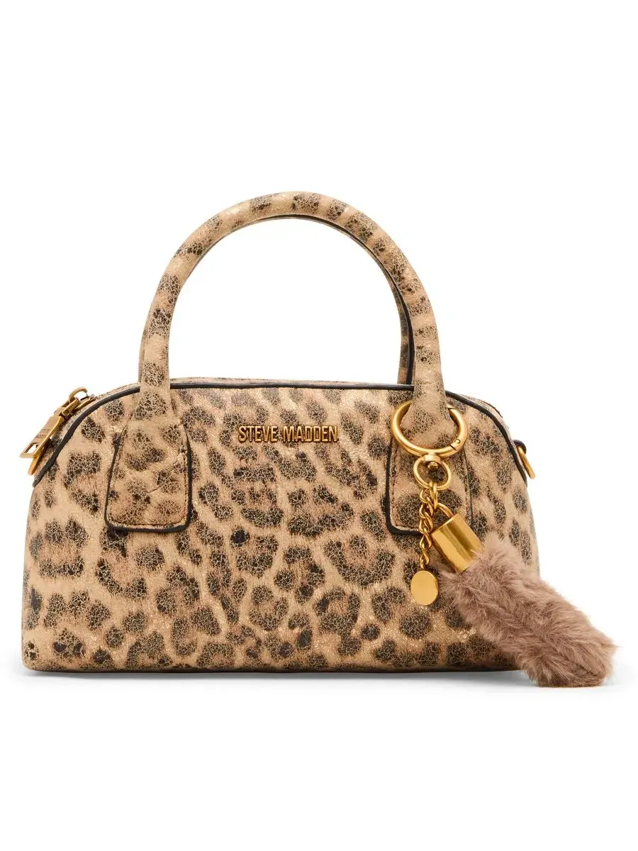Сумка-седло Melodie with Scarf Small Satchel Steve Madden — изображение 1 из 6, леопардовый