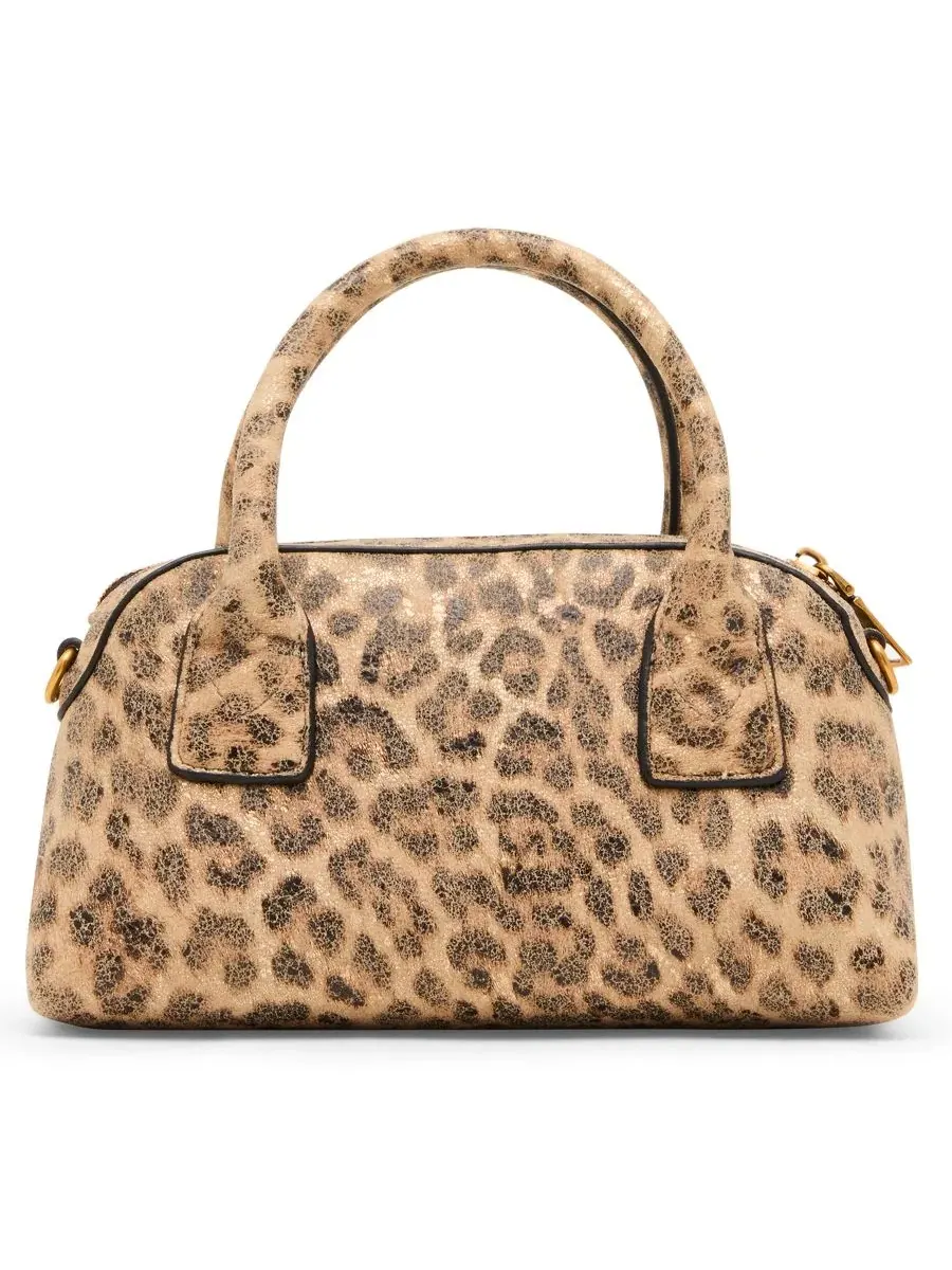 Сумка-седло Melodie with Scarf Small Satchel Steve Madden — изображение 2 из 6, леопардовый