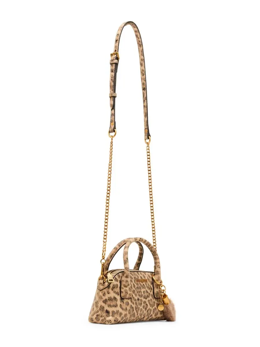 Сумка-седло Melodie with Scarf Small Satchel Steve Madden — изображение 3 из 6, леопардовый