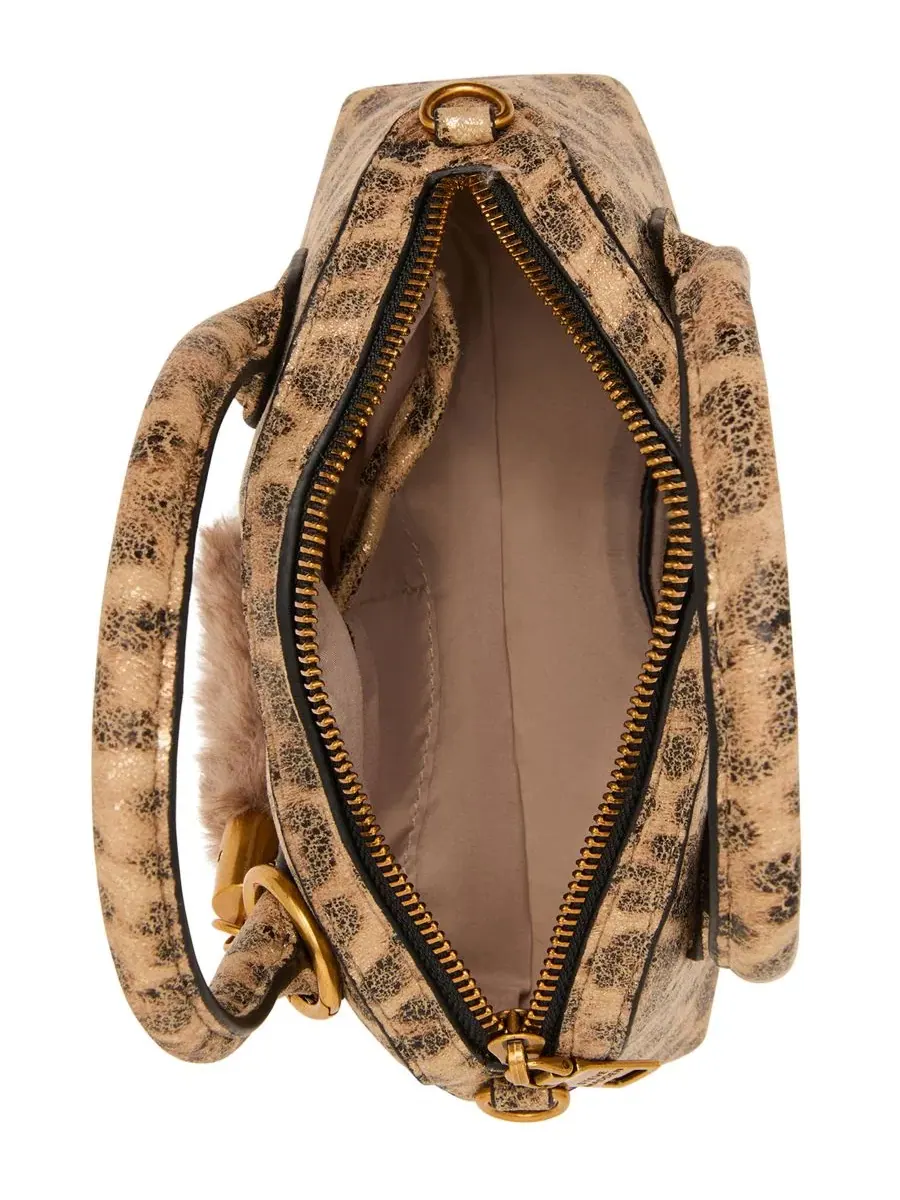 Сумка-седло Melodie with Scarf Small Satchel Steve Madden — изображение 4 из 6, леопардовый