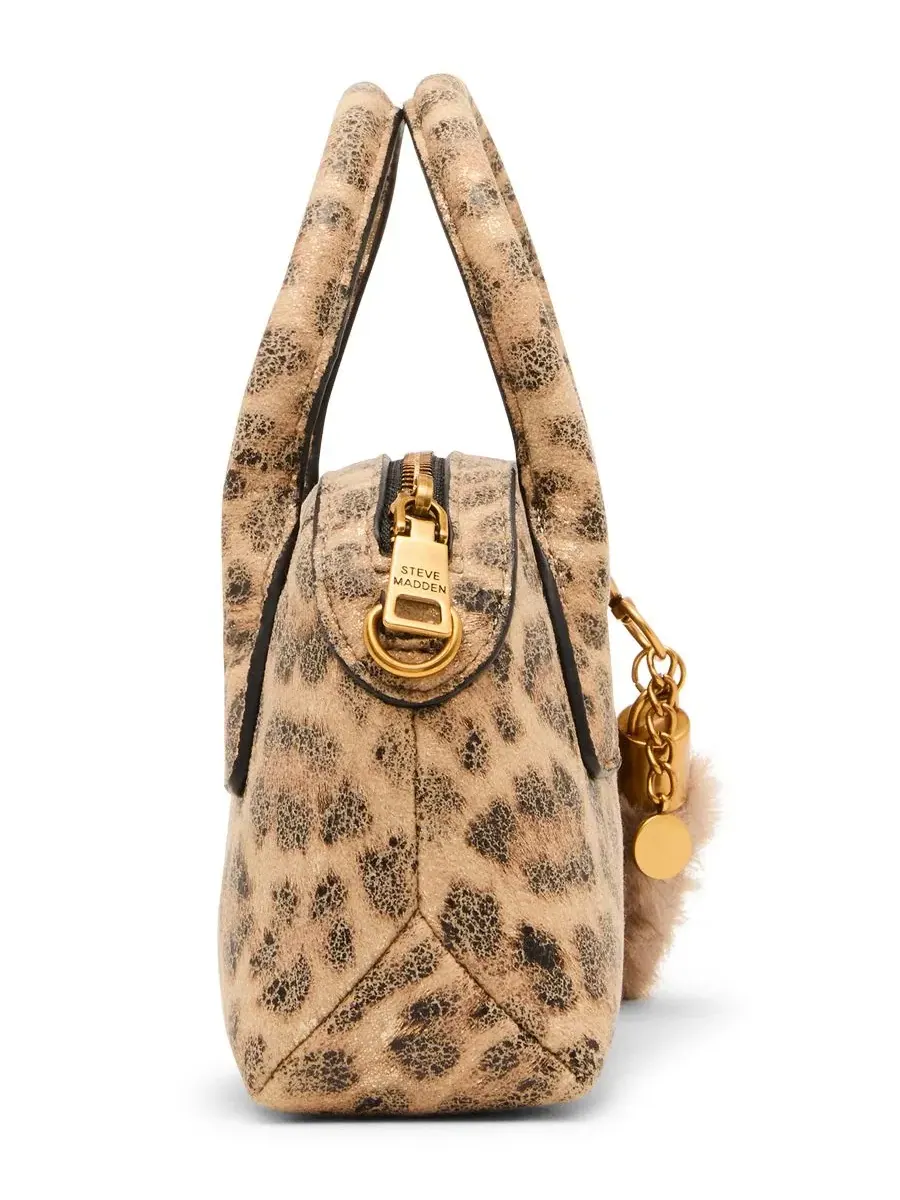 Сумка-седло Melodie with Scarf Small Satchel Steve Madden — изображение 5 из 6, леопардовый