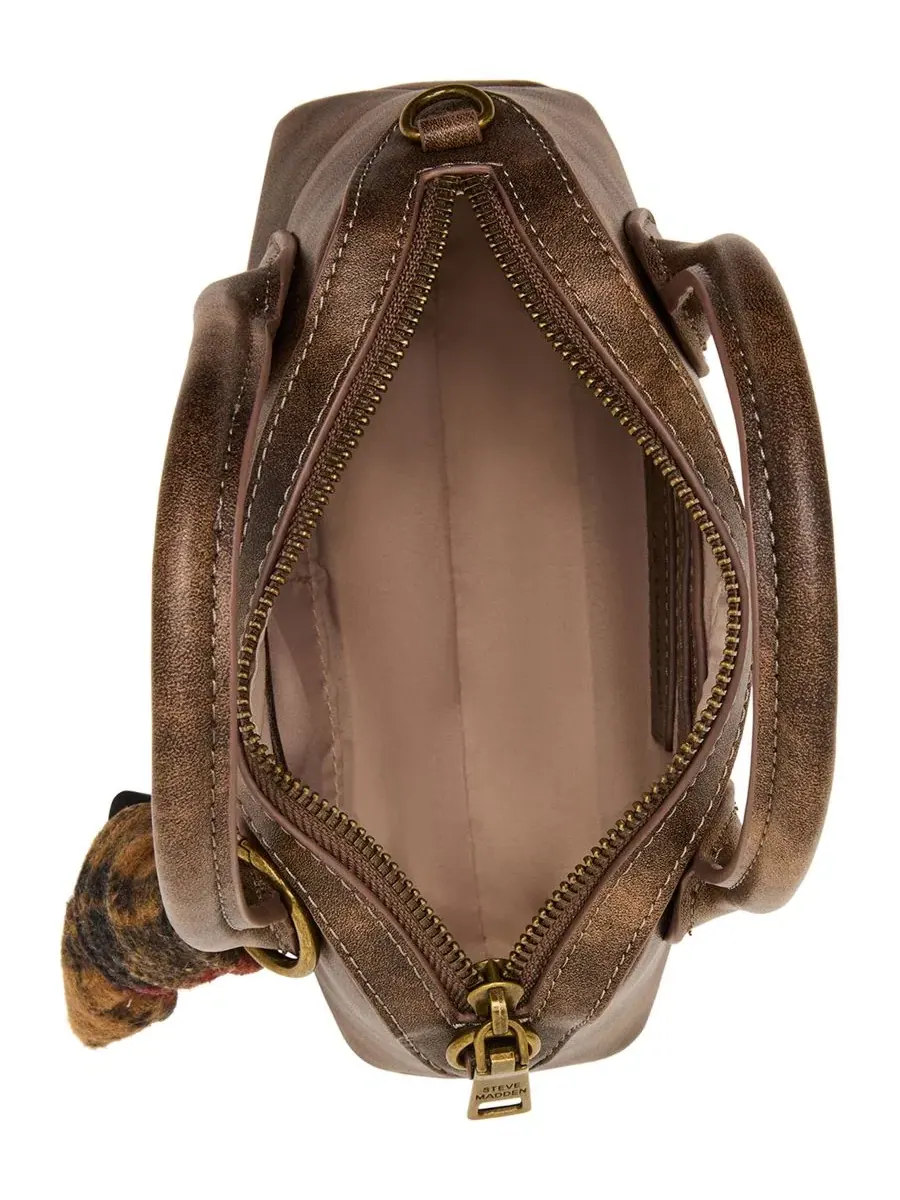 Небольшая сумка-сатчел Melodie with Scarf Small Satchel Steve Madden — изображение 4 из 6, коричневый