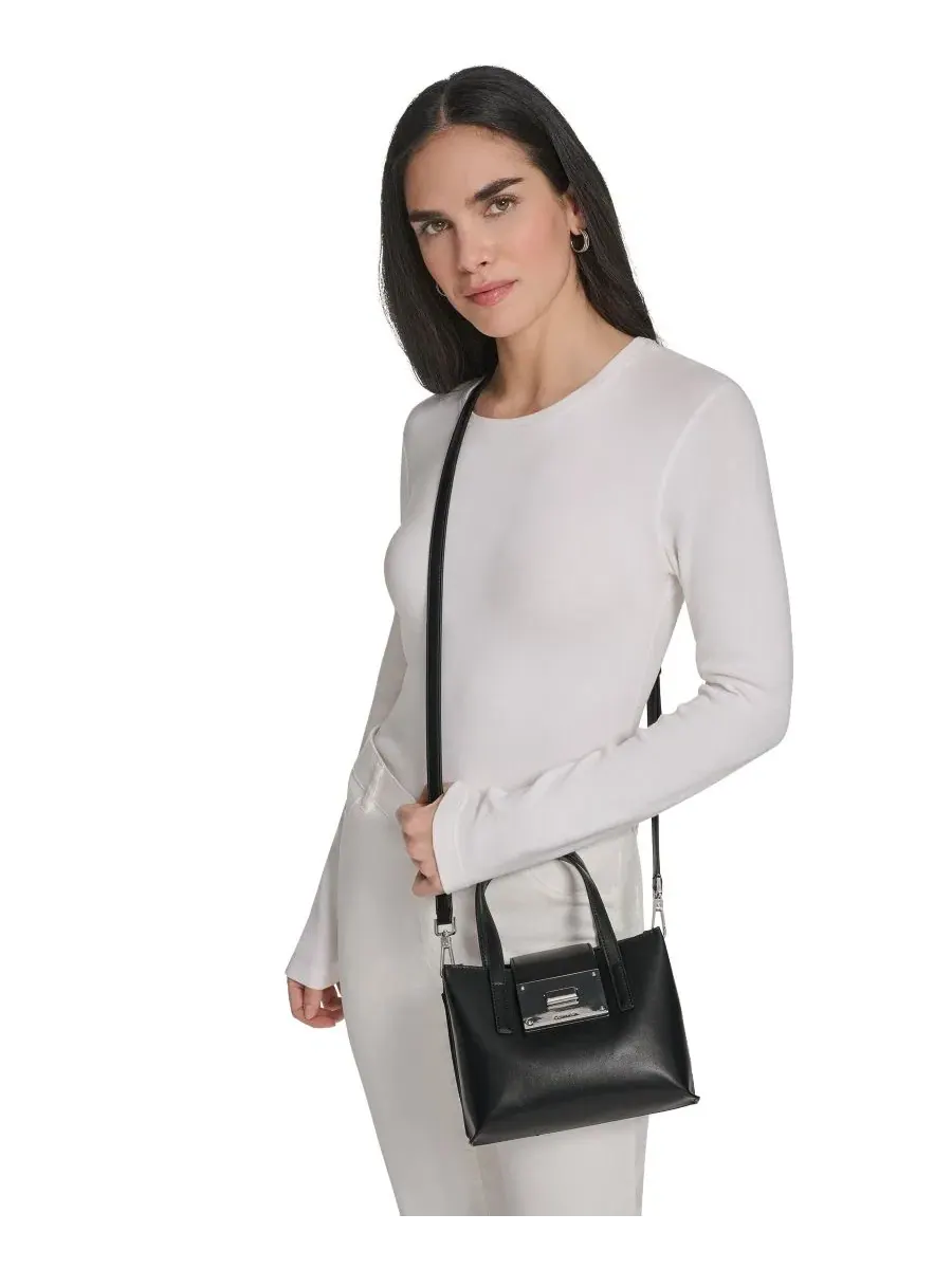 Мини-сумка через плечо Saige Mini с отделениями Calvin Klein — изображение 2 из 11, черный/серебристый