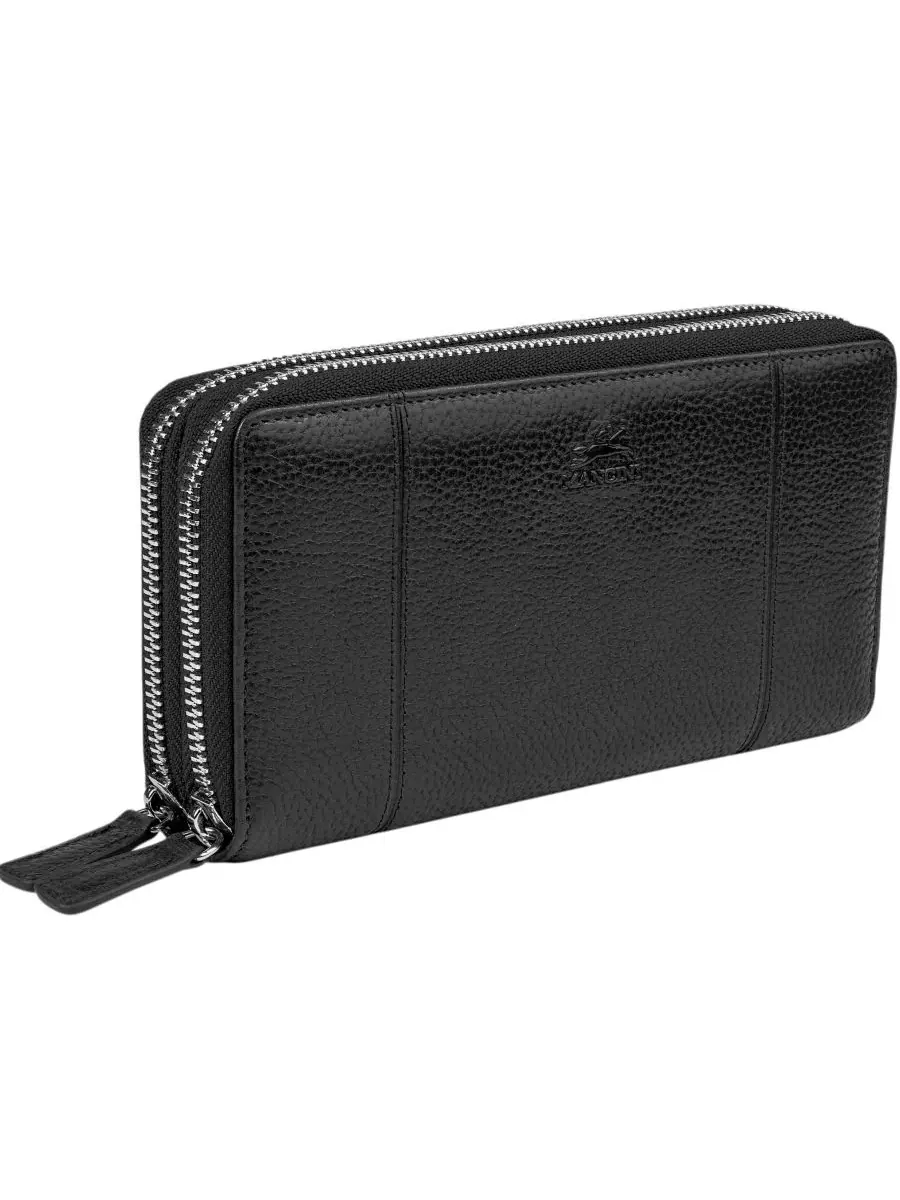 Кошелек Fifth Avenue с двойной молнией и защитой от RFID Mancini — изображение 2 из 7, черный