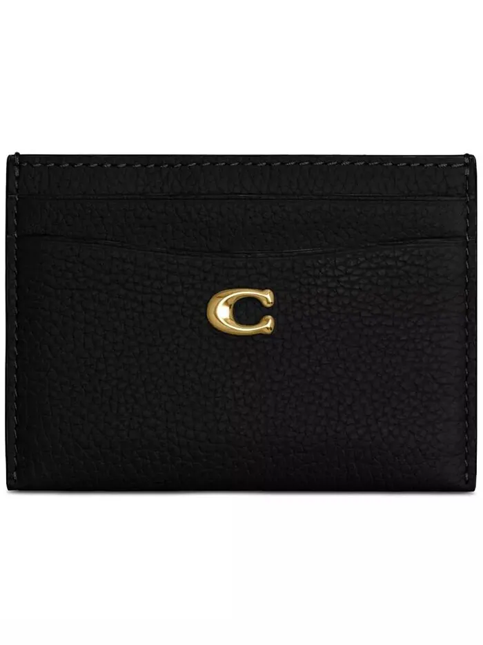 Футляр для визиток Essential из полированной кожи с галькой Coach