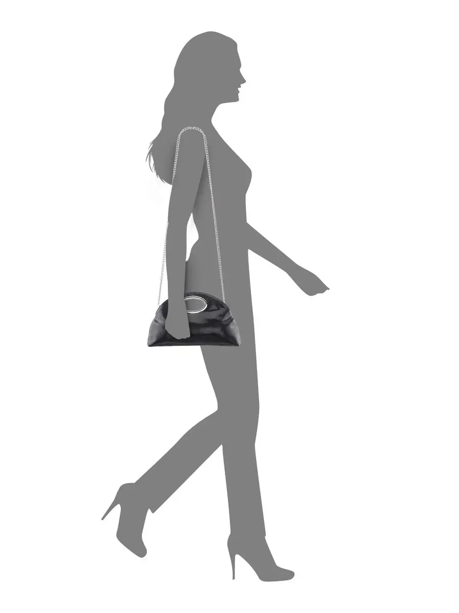 Клатч Jael Cut Out Handle Medium с цепочкой Nina — изображение 6 из 7, черный