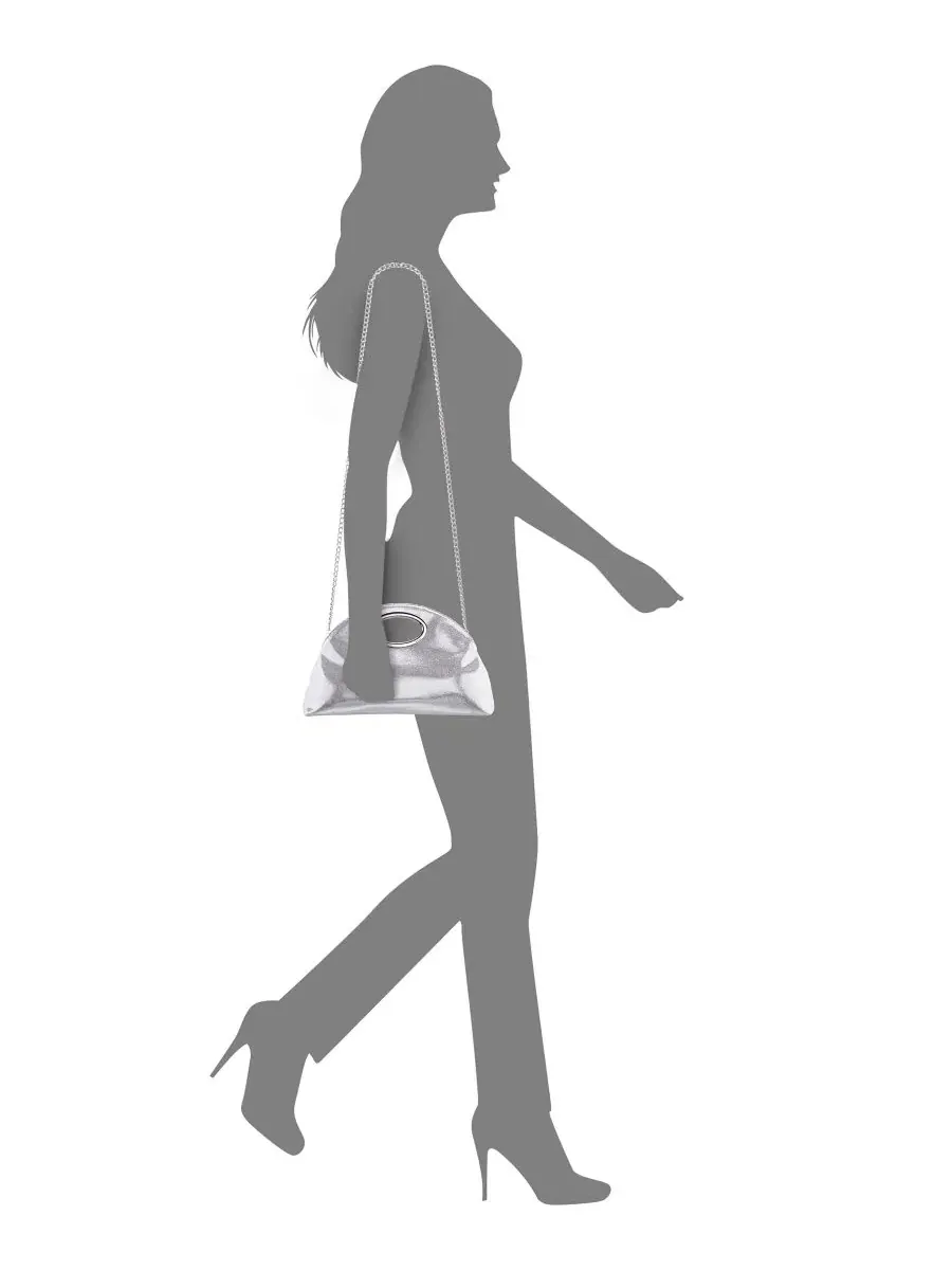 Клатч Jael Cut Out Handle Medium с цепочкой Nina — изображение 7 из 7, серебряный