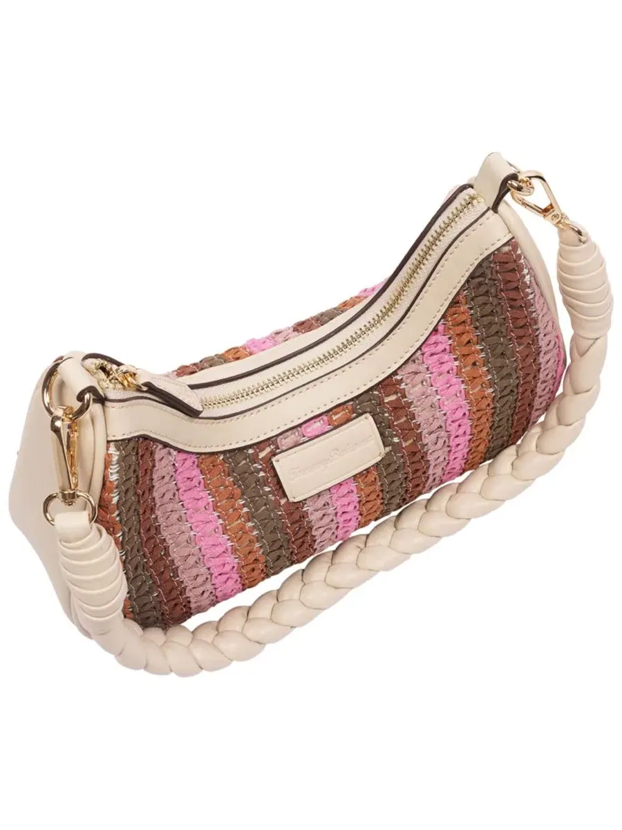 Сумка-хобо с плетеным ремешком, модель Woven Ribbon Tommy Bahama — изображение 6 из 9, бежевый