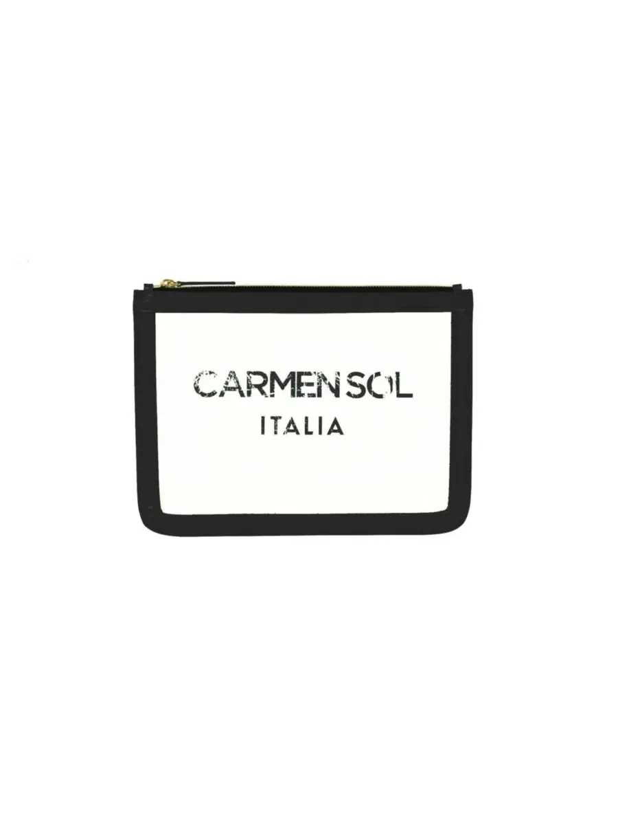 Прозрачный клатч Firenze из ПВХ с кожзамом, бренд CARMEN SOL — изображение 1 из 5, черный