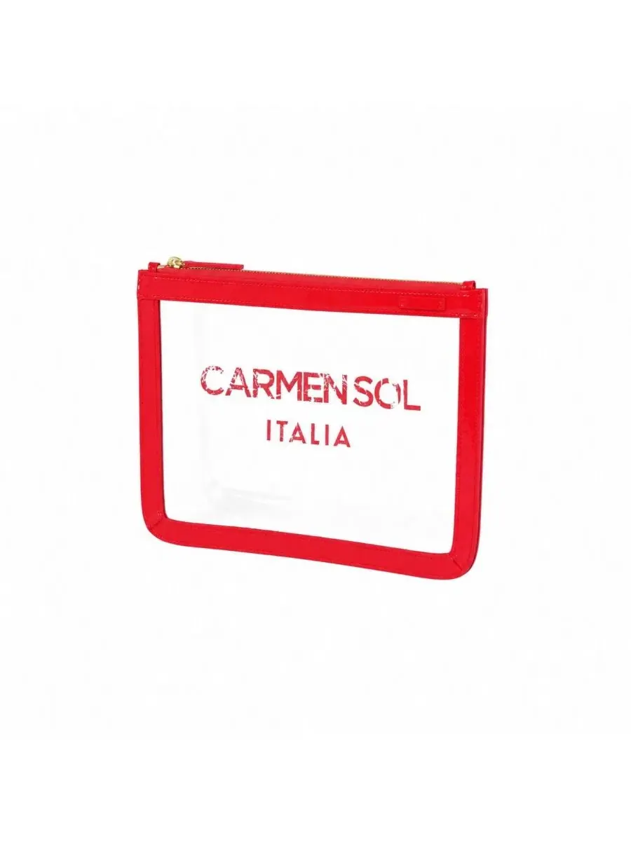 Прозрачная клатч-сумка Firenze Clear Pochette CARMEN SOL — изображение 2 из 4, неоновый розовый