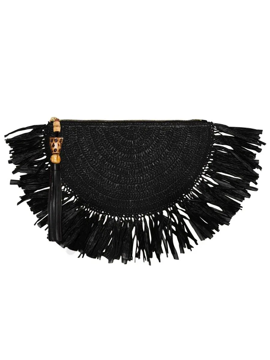 Клатч Lucia Mini из рафии с бахромой Rebecca Minkoff
