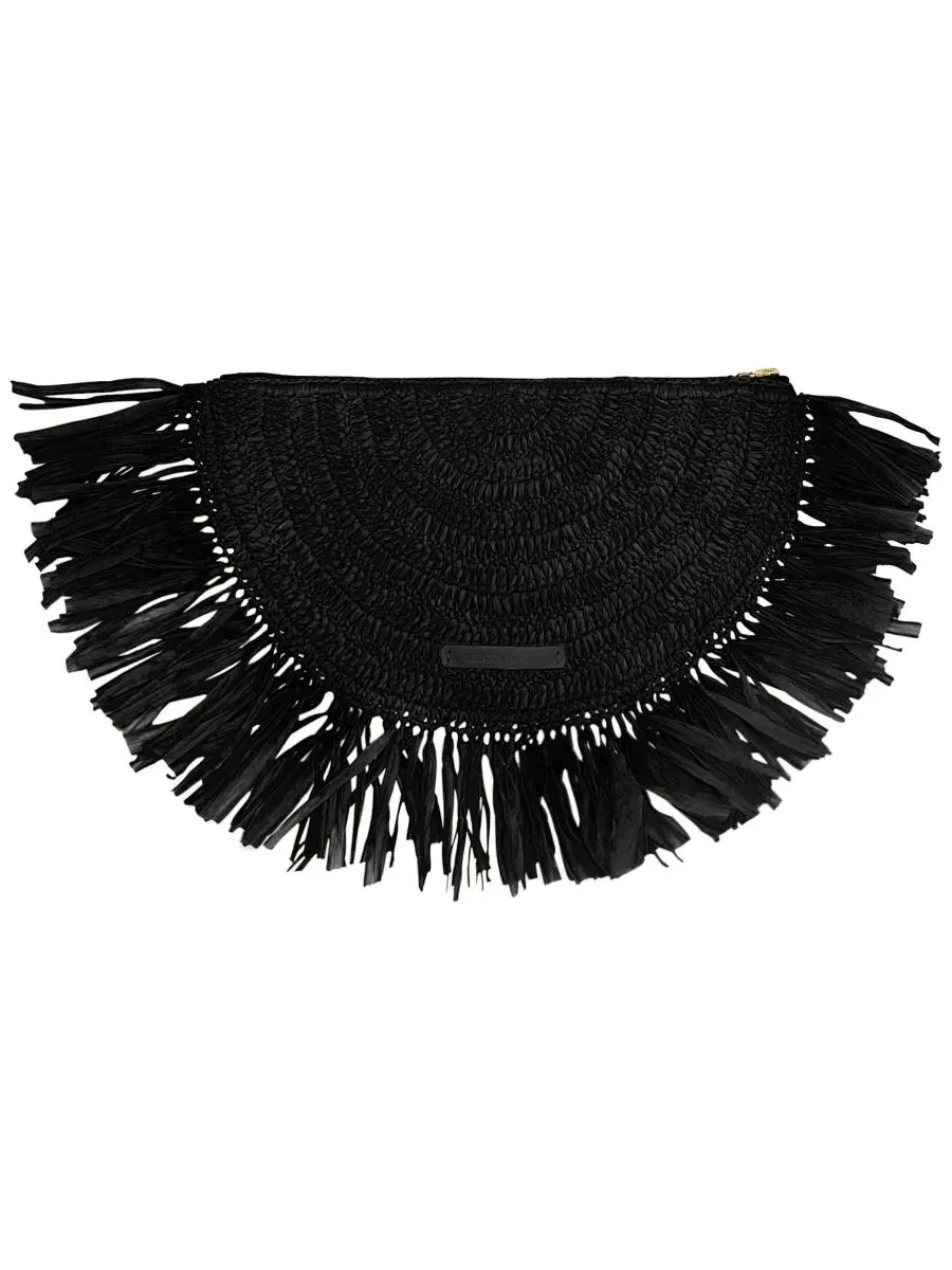 Клатч Lucia Mini из рафии с бахромой Rebecca Minkoff — изображение 2 из 3, черный