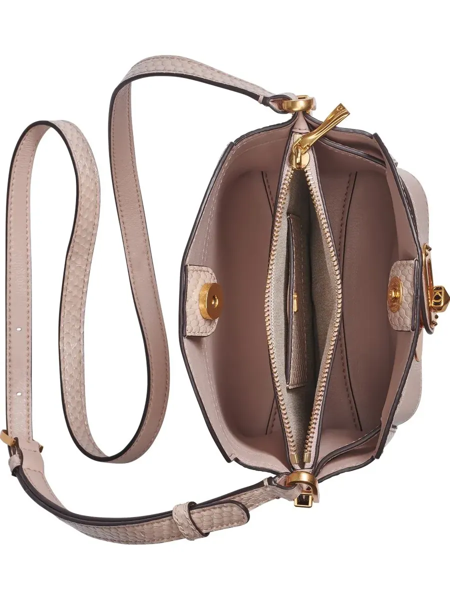 Сумка через плечо Bridgehampton Snake Small Crossbody Bag Donna Karan New York — изображение 4 из 5, серебряный