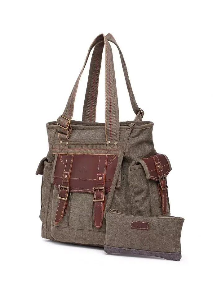 Женская сумка-тоут Turtle Ridge Canvas TSD BRAND — изображение 2 из 14, оливковый