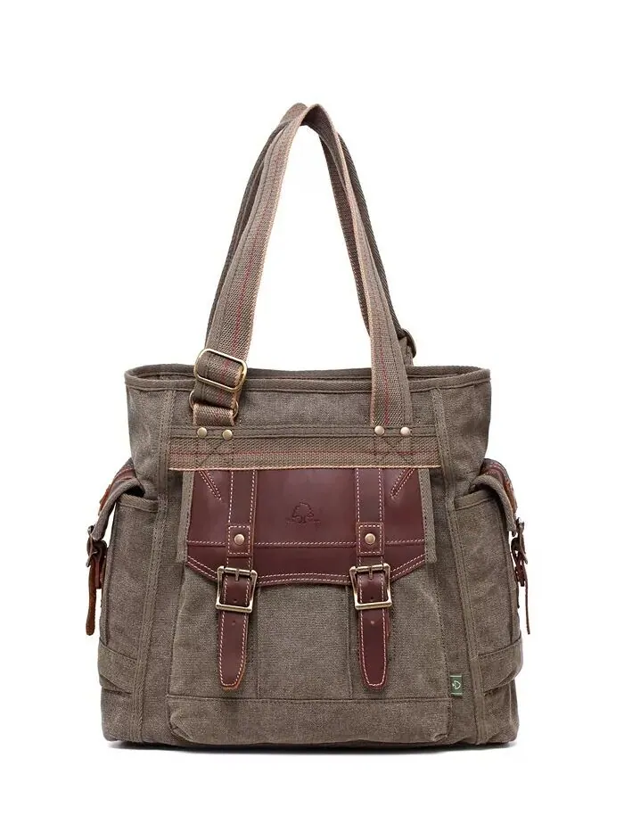 Женская сумка-тоут Turtle Ridge Canvas TSD BRAND — изображение 12 из 14, оливковый