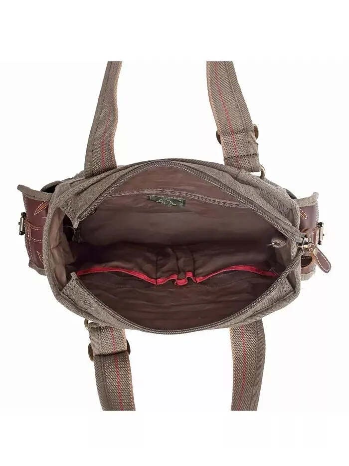 Женская сумка-тоут Turtle Ridge Canvas TSD BRAND — изображение 5 из 14, оливковый