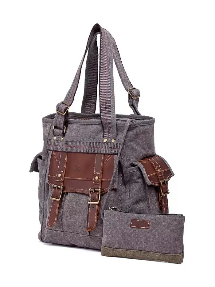 Женская сумка-тоут Turtle Ridge Canvas TSD BRAND — изображение 2 из 14, серый