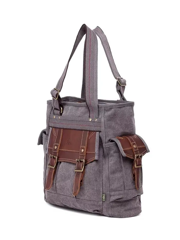 Женская сумка-тоут Turtle Ridge Canvas TSD BRAND — изображение 11 из 14, серый