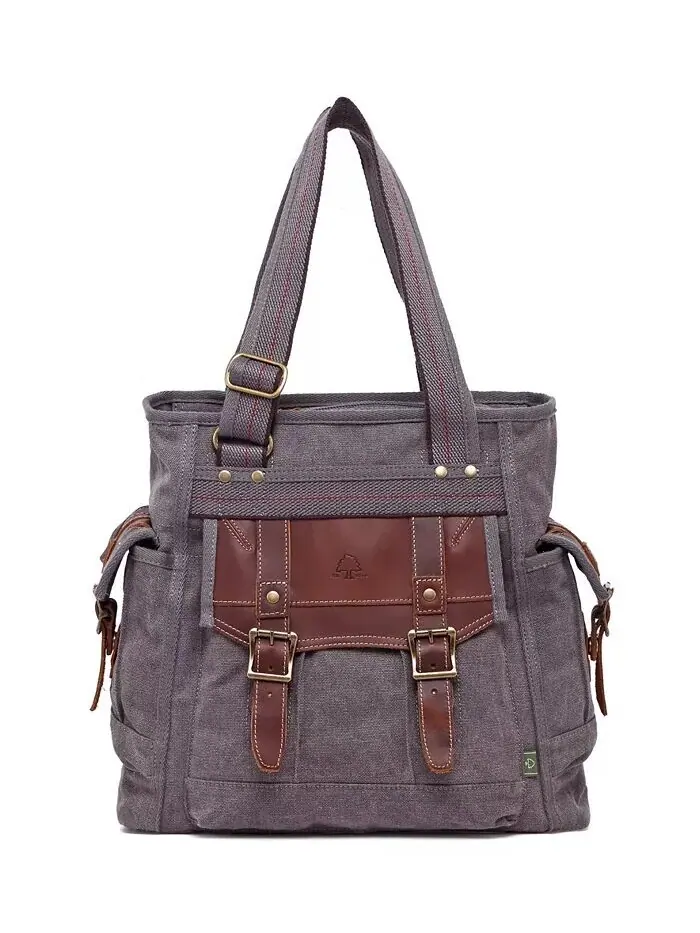 Женская сумка-тоут Turtle Ridge Canvas TSD BRAND — изображение 12 из 14, серый