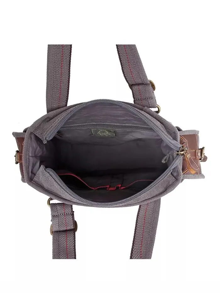 Женская сумка-тоут Turtle Ridge Canvas TSD BRAND — изображение 5 из 14, серый