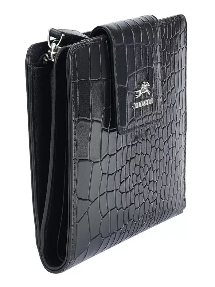 Женский кошелек Croco2 RFID Secure Clutch Mancini — изображение 4 из 6, черный