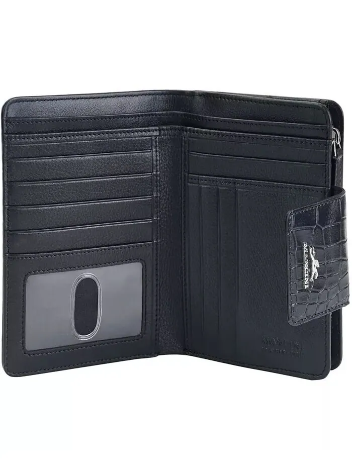Женский кошелек Croco2 RFID Secure Clutch Mancini — изображение 5 из 6, черный